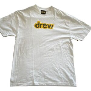 Drew House Secret SS Tee White Yellow Logo Shirt XS NWT Justin Bieber
